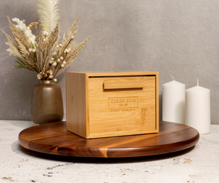 Luxe Bamboo Box – Clean Towels XL™ Holder with 50 Towels
