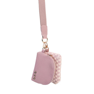 Wonderlust Woven Dual Pouch Wristlet – Checkered & Solid Colors