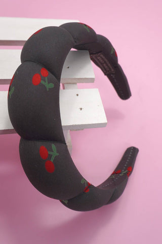 Cherry Puffed Spa Headband – Classic Soft Hair Band