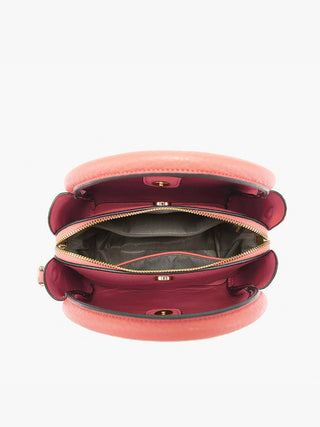 Ruby 3-Compartment Satchel – Dual Handles + Crossbody Strap