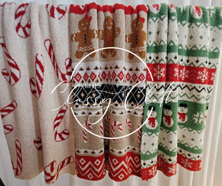 Christmas Luxe Blanket- Candy Cane