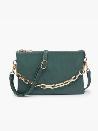 Izzy Textured Crossbody – 3-Compartment Bag with Guitar Strap & Wristlet