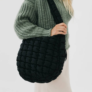 Carmen Quilted Hobo Tote Bag – Soft Quilted Shoulder Bag | 6 Colors