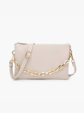 Izzy Textured Crossbody – 3-Compartment Bag with Guitar Strap & Wristlet