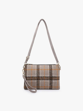 Printed Crossbody Clutch – Adjustable Straps & Vegan Leather Trim