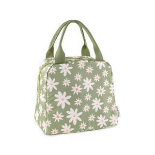 Small Lunch Tote, Daisy Floral Green