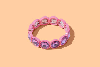 Stretch Bracelet - Enamel w/ Large Stones - Elise