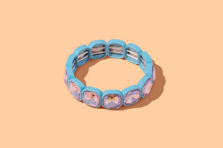 Stretch Bracelet - Enamel w/ Large Stones - Elise