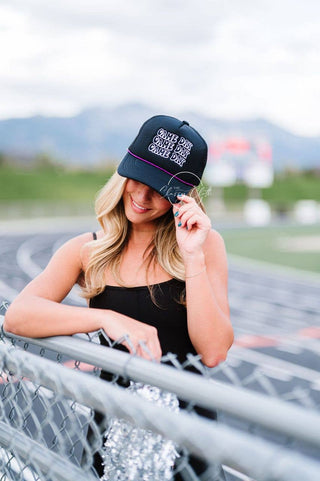 Game Day Embroidered Trucker Hat – Removable Beaded Band