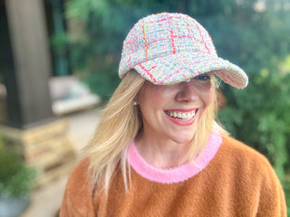 Tweed Baseball Cap - Adjustable Size - Assorted Plaid Styles