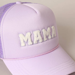 MAMA Chenille Patched Trucker Cap: LAVEN / ONE SIZE