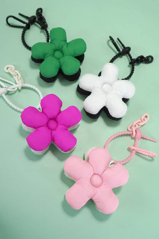 Trending Puffy Daisy Fabric Bag Charm Keychain