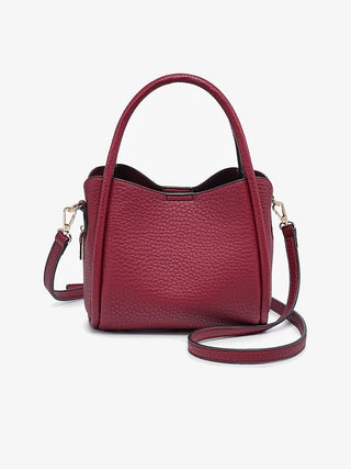Ruby 3-Compartment Satchel – Dual Handles + Crossbody Strap