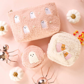 Teddy Pouch – Ghosts & Pearls | Fall Rectangle Sherpa Organizer
