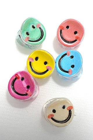 Mini Smiley Hair Claw Clips – Set of 6 Fun & Colorful Clips for Happy Hair Days