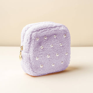 Teddy Pouch-Square Pearl Purple