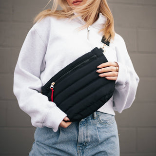 Jolie Puffer Belt Bag – Multiway Quilted Crossbody & Fanny Pack