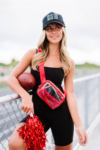 Game Day Embroidered Trucker Hat – Removable Beaded Band