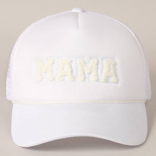 MAMA Chenille Patched Trucker Cap: FUCH / ONE SIZE