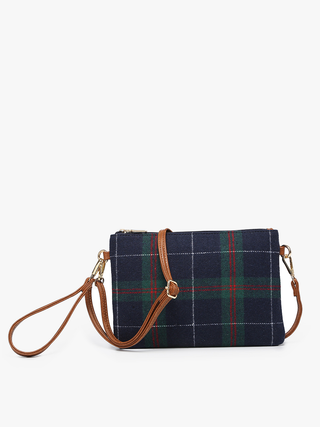 Printed Crossbody Clutch – Adjustable Straps & Vegan Leather Trim