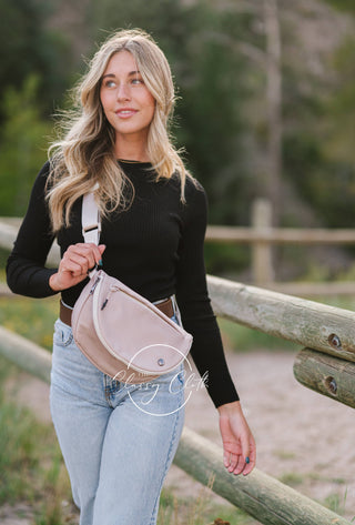 Margot Moon Belt Bag – Taupe, Black, Mocha & Blush | Nylon Crossbody