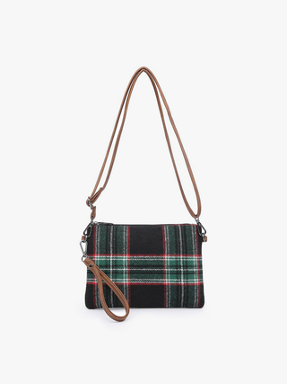 Printed Crossbody Clutch – Adjustable Straps & Vegan Leather Trim