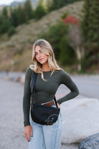 Margot Moon Belt Bag – Taupe, Black, Mocha & Blush | Nylon Crossbody