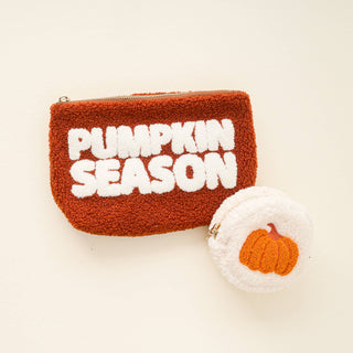Teddy Pouch – Rectangle Pumpkin Season | Fall Sherpa Organizer