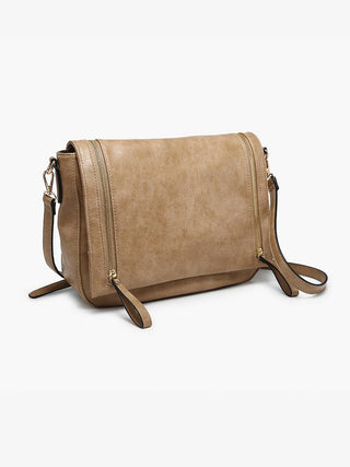 Foster Distressed Dual Zip Crossbody – Vintage-Inspired Everyday Bag