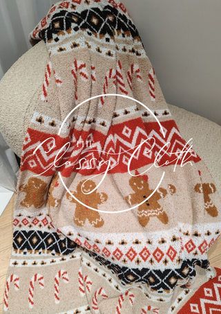 Christmas Luxe Blanket- Gingerbread Fair Isle