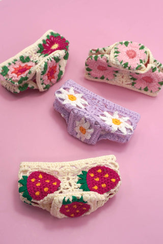 Jumbo Handmade Crochet Floral Hair Claw Clips – Vintage Style for Thick Hair