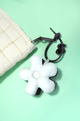 Trending Puffy Daisy Fabric Bag Charm Keychain