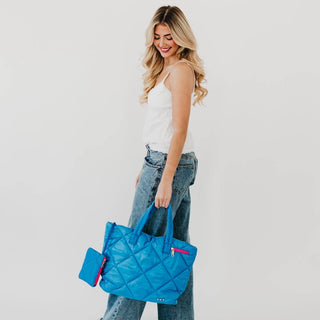 Presley Quilted Tote – Large Nylon Carryall With Matching Pouch
