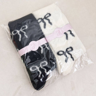 Sassy Bows Fuzzy Socks – Set of 2
