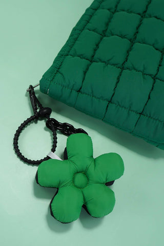 Trending Puffy Daisy Fabric Bag Charm Keychain