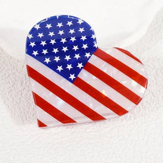 Patriotic Hair Claws – Red White & Blue Star and Heart Clips