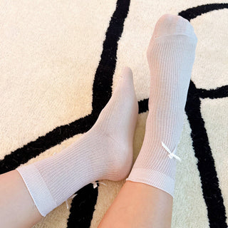 Shimmer Chic Bow Embellished Socks Set – 2 Pairs