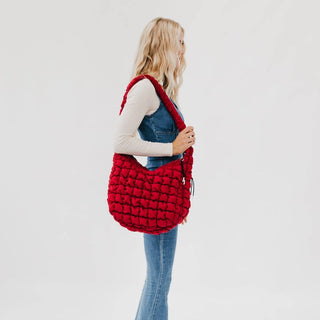 Carmen Quilted Hobo Tote Bag – Soft Quilted Shoulder Bag | 6 Colors