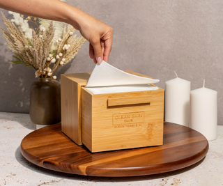 Luxe Bamboo Box – Clean Towels XL™ Holder with 50 Towels