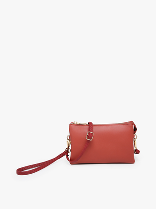 M013 Riley Monogrammable 3 Compartment Crossbody/Wristlet BRICK