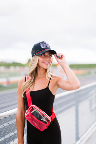 Game Day Embroidered Trucker Hat – Removable Beaded Band