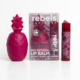 2-Pack Tinted Lip Balm – Fuchsia Pineapple & Stick (Black Cherry Tint)