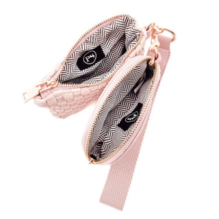 Wonderlust Woven Dual Pouch Wristlet – Checkered & Solid Colors