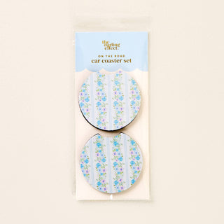 On the Road Car Coaster Set – 2 Pack Petal Parade Blue