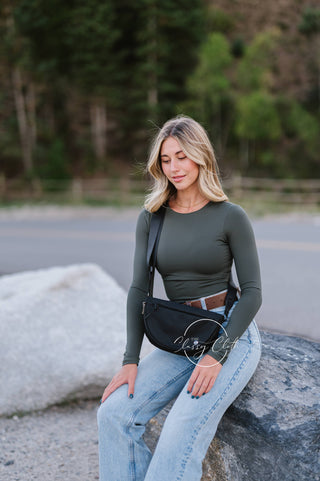 Margot Moon Belt Bag – Taupe, Black, Mocha & Blush | Nylon Crossbody