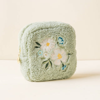 Teddy Pouch-Square Dainty Floral Sage