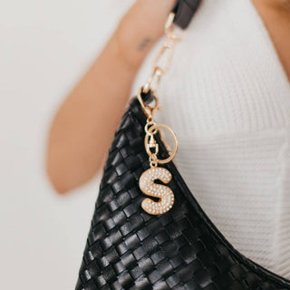 Diamond Initial Bag Charm – Rhinestone Letter Purse Accessory