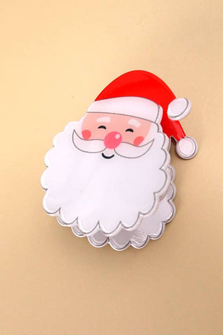 Christmas Tree, Santa & Snowman Hair Claw Clips – Festive Holiday Accessories