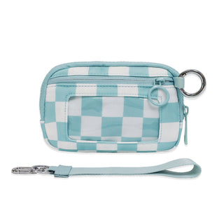 Willow Wristlet Wallet - Aqua Checkered