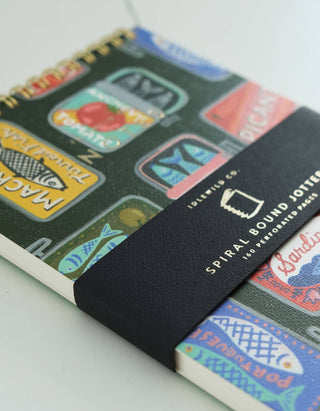 Idlewild Co. Hand-Painted Jotter Notebook – 5x7" Lined Spiral Notebook with Gold Detailing